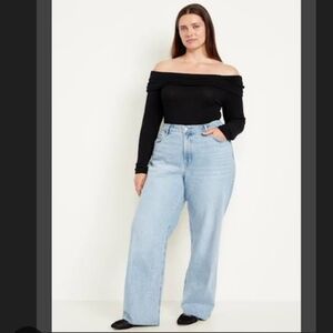 Old Navy Extra High-Rise Sky-Hi A-Line Wide Leg Denim Jeans